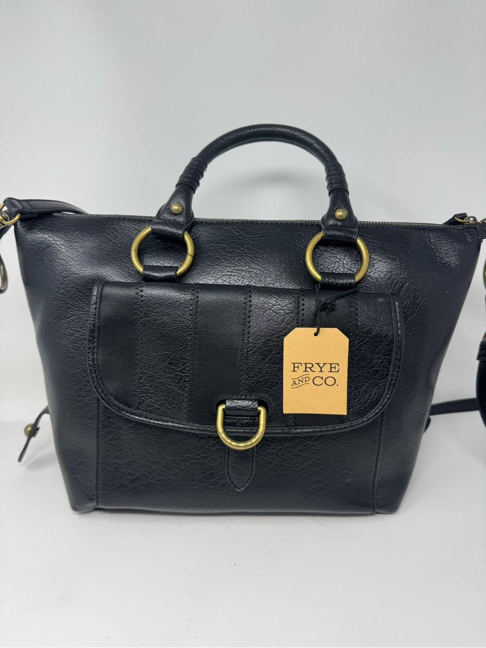 New black Frye And Co Satchel Crossbody Bag - Picture 2 of 11